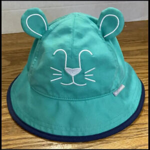 Columbia Youth Toddler O/S Kitty Cat Animal Ears Sun Hat Green EUC